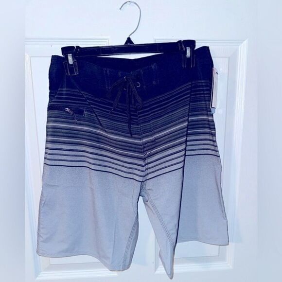 Men Board Shorts Gray - Quick Drying Swim Trunks Size 28 NWT - Picture 1 of 5
